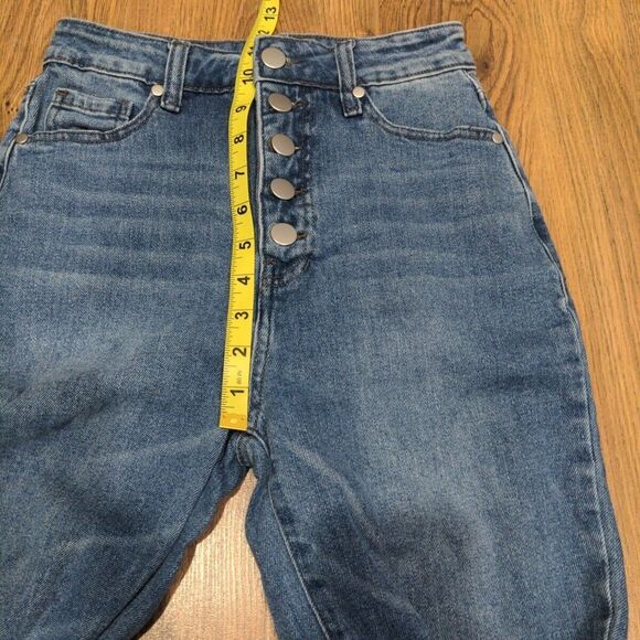 ABOUND Womens Mom Jeans High Rise Button Fly Size 24 Blue Denim Tapered Fit - Picture 10 of 11